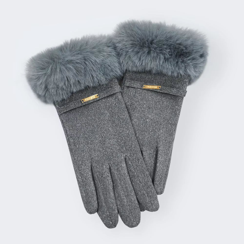 Winter Gloves for Women Velvet Gloves With Faux Fur Cuffs Cute High Quality Fashion Winter Heated Gloves