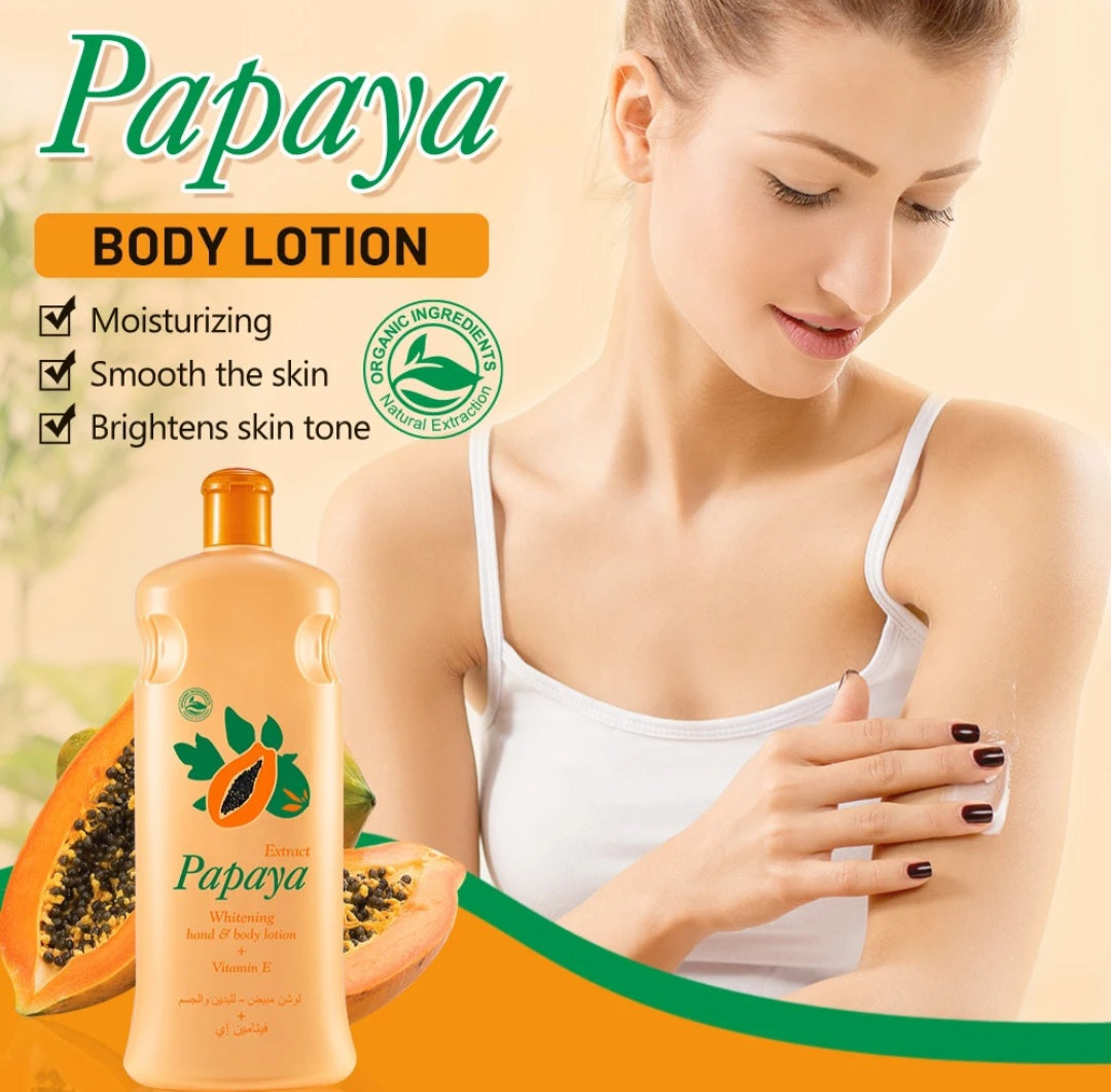 Papaya Body Lotion Moisturizes and Moisturizes Body Care Hand Face Skin Cream Natural Vitamin c 2pcs 600ml Each