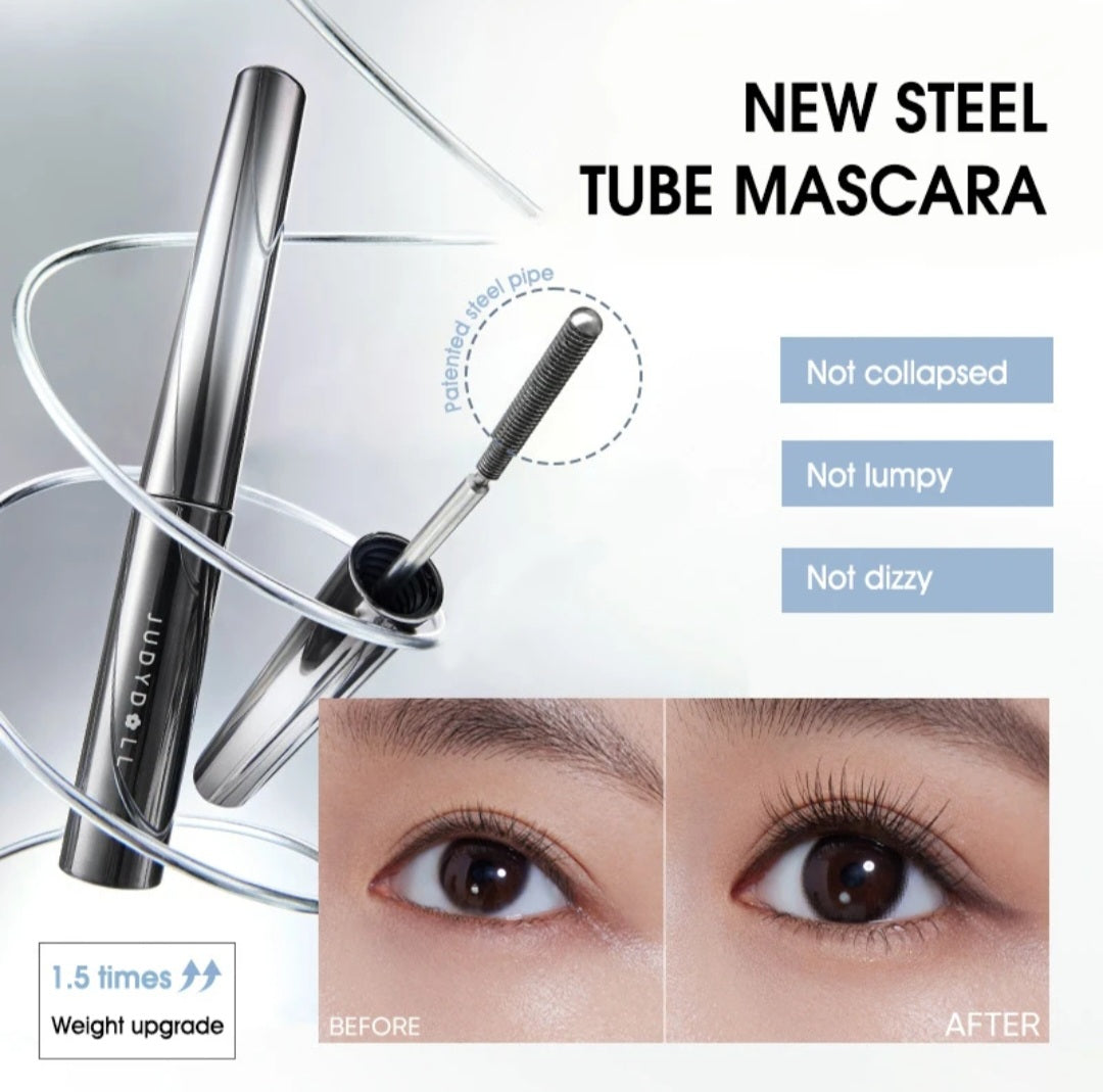 Judydoll Mascara with Steel Metal Threaded Brush Waterproof Long Curl up or Down Eyelash black