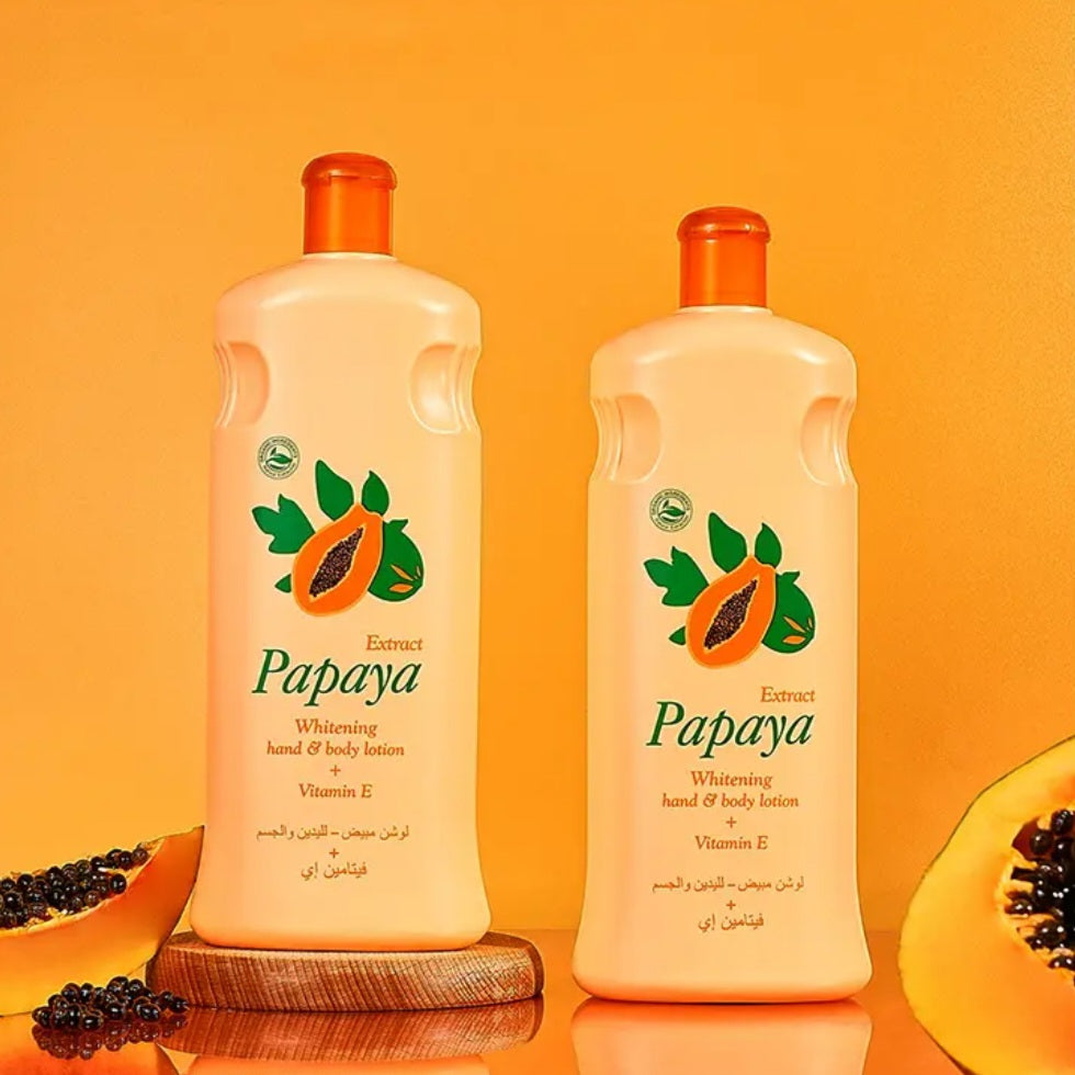 Papaya Body Lotion Moisturizes and Moisturizes Body Care Hand Face Skin Cream Natural Vitamin c 2pcs 600ml Each