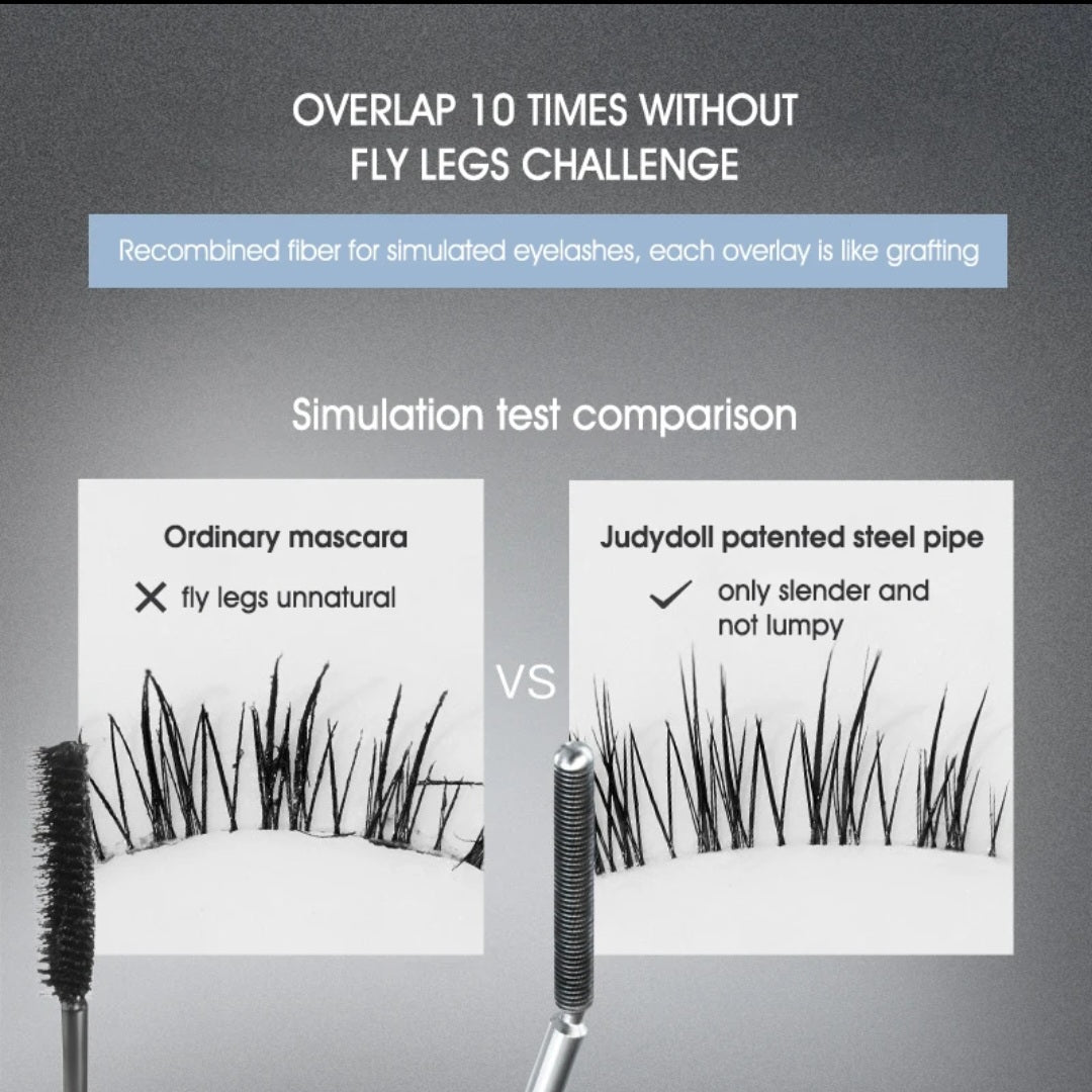 Judydoll Mascara with Steel Metal Threaded Brush Waterproof Long Curl up or Down Eyelash black